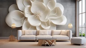 3D Floral Mural Wallpaper